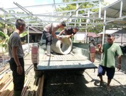 Gorong-gorong Septic Tank Tiba di Lokasi Rehab Langgar Darussalam TMMD ke-124 Kodim 1002/HST