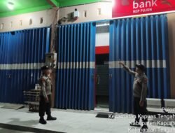 Giat Patroli  Polsek ke bank BPD unit Pujon, Antisipasi gangguan Kamtibmas malam.