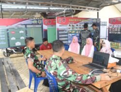 KOTIS TMMD Kodim HST di Pengambau Hilir Luar Jadi Pusat Informasi yang Ramai Dikunjungi