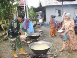 Satgas TMMD Kodim 1002/HST Tak Hanya Bangun Infrastruktur, Juga Mahir Memasak Bersama Warga