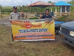 Personil Polsek Basarang Sosialisasi Saber Pungli Kepada Warga