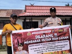 Polsek Pulau Hanaut Sosialisasikan Cegah Karhutla di Desa Hanaut Kecamatan Pulau Hanaut