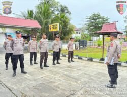 Pelaksanaan Apel Pagi Polsek Kapuas Barat Polres Kapuas