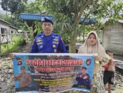 Satpolairud Polres Kapuas Laksanakan Patroli Perairan, Beri Imbauan Stop Penambangan Liar Di DAS Kapuas