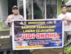 Bhabinkamtibmas Cegah Judi Online, Polsek Pulau Hanaut Laksanakan kegiatan Sosialisasi kepada masyarakat