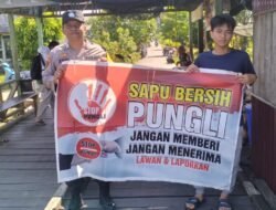 Bhabinkamtibmas polsek Pulau Hanaut, memberikan Sosialisasi Saber Pungli terhadap warga Masyarakat di Desa Binaan