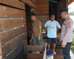 Polsek Kapuas Tengah Melaksanakan Pengecekan Pekarangan milik warga Desa Jangkang