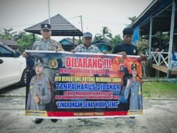 Personil Polsek kapuas tengah rutin imbauan larangan  karhutla kepada warga masyarakat.
