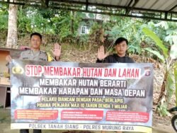 Bhabinkamtibmas Desa Konut Beri Imbauan Larangan Aksi Karhutla Ke Warga