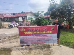 Personel Polsek Dusut Sosialisasikan Larangan Penambangan Tanpa Izin Dengan Warga