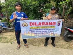 Personel Polsek Dusun Hilir Sampaikan Larangan Karhutla Dengan Warga Masyarakat