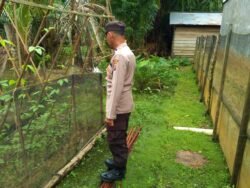 Anggota Polsek Kapuas Tengah laksanakan Pengecekan Lahan Pekarangan masyarakat Desa Pujon