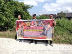 Cegah penambang liar, Personil polsek Kapuas tengah Rutin berikan Imbauan ilegal mining.