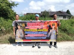 Piket Polsek kapuas tengah rutin imbauan larangan karhutla kepada warga masyarakat.