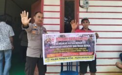 Pospol Sei Babuat Polsek Permata Intan Sosialisasi Larangan Karhutla Di Tumbang Kolon