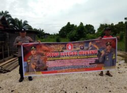 Cegah penambang liar, Personil polsek Kapuas tengah Rutin berikan Imbauan ilegal mining.