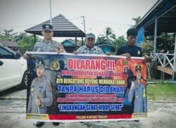 Piket Polsek kapuas tengah rutin imbauan larangan  karhutla kepada masyarakat.