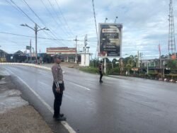 Strong Point Pagi, Satlantas Polres Murung Raya Laksanakan Gatur Rutin Di Pusat Kota