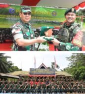 Satgas Pamtas Yonarhanud 1 Kostrad Terima Kunjungan Pangkogasgabpamtaswil Darat XII/Tanjungpura di Pos Kotis Gabma Entikong