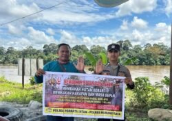 Polsek Jajaran Polres Murung Raya Gencarkan Sosialisasi Larangan Karhutla Di Kec. Permata Intan
