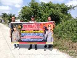 Personil Polsek kapuas tengah rutin imbauan larangan  karhutla kepada masyarakat.