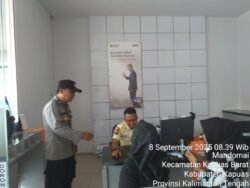 Patroli Objek Vital, Polsek Kapuas Barat Sampaikan Pesan Kamtibmas Kepada Masyarakat