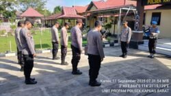 Pelaksanaan Apel Pagi Polsek Kapuas Barat Polres Kapuas