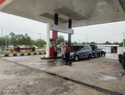 Sat Samapta Polres Sukamara Gelar Patroli Harkamtibmas di SPBU Jl. Tjilik Riwut