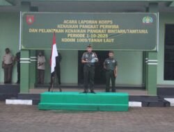 Dandim Pimpin Upacara Kenaikan Pangkat Prajurit Kodim 1009/TLA