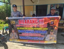 DALAM UPAYA PENCEGAHAN KEBARAN HUTAN DAN LAHAN, PERSONEL POLSEK PULAU PETAK SOSIALISASIKAN SANKSI PIDANA PELAKU KARHUTLA KE MASYARAKAT KECAMATAN PULAU PETAK