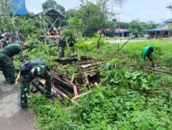 Jaga Kebersihan Lingkungan Personel Kodim 1009/Tla Bersama Masyarakat Gotong Royong