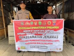 Personel Polsek Jenamas Sosialisasikan Perpres Nomor 87 Tahun 2016 Dengan Warga Masyarakat
