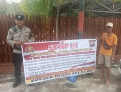 Antisipasi Penambangan Ilegal, Polsek Dusun Selatan Gencar Beri Imbauan Dengan  Warga