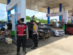Cegah Gangguan Kamtibmas, Polres Murung Raya melalui Pamapta Intensifkan Patroli Di SPBU