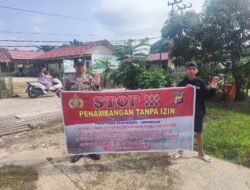 Personel Polsek Dusut Sosialisasikan Larangan Penambangan Tanpa Izin