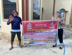 Personel Polsek Jenamas Sosialisasikan Larangan Penambangan Tanpa Izin Dengan Masyarakat
