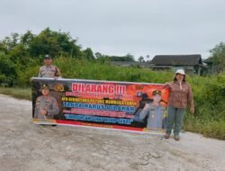 Piket Polsek kapuas tengah giat rutin lakukan imbauan larangan  karhutla kepada masyarakat.