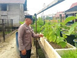 Anggota Polsek Kapuas Tengah melaksanakan kegiatan Pengecekan Pemanfaatan lahan Pekarangan di Desa Pujon