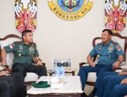 Perkuat Sinergi dan Soliditas TNI, Komandan Kodaeral XII Terima Kunjungan Pangdam XII/Tanjungpura
