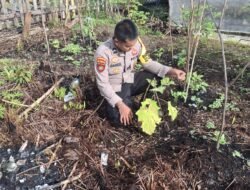 Pollsek Kapuas Tengah laksanakan giat Pengecekan Pekarangan lahan Desa Jangkang
