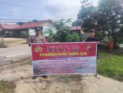 Personel Polsek Dusut Sosialisasikan Larangan Penambangan Tanpa Izin Dengan Warga