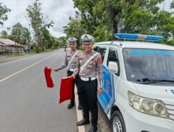 Antisipasi Lakalantas, Satlantas Polres Kapuas Pantau Arus Lalu Lintas Lingkar Luar Kota