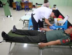 Persit Kodim 1009/Tanah Laut Gelar Baksos Donor Darah Sambut HUT Persit Kartika Chandra Kirana Ke-80