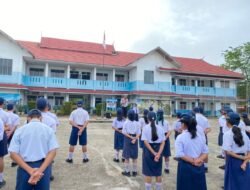 Sosialisasi Operasi Keselamatan Telabang 2026, Satlantas Polres Murung Raya Edukasi Pelajar Lewat Upacara Bendera