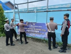 Satlantas Polres Murung Raya Gencarkan Pasang Spanduk Imbauan Tertib Lalu Lintas pada Ops Keselamatan 2026