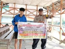 Bhabinkamtibmas Polsek Sumber Barito Sosialisasi Larangan Karhutla Ke Warga Tumbang Kunyi