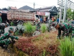Kodim 1002/HST Bersama Pemdes Rantau Keminting Gelar Gerakan Indonesia Asri