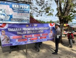 Pasang Spanduk Sasaran Prioritas Ops Keselamatan Telabang 20256 Satlantas Polres Murung Raya Mengedepankan Tindakan Preventif dan Edukatif