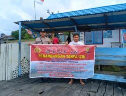Cegah Penambangan Tanpa Izin, Personel Polsek Dusun Utara Lakukan Sosialisasi Kepada Warga
