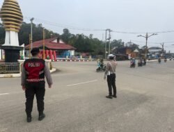 Pastikan Kamseltibcarlantas Kondusif, Satlantas Polres Murung Raya Strong Point Pagi